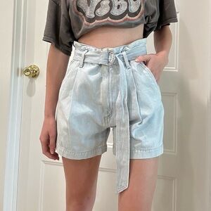 Citizens of Humanity vintage denim style Yvette high waisted Belted Shorts